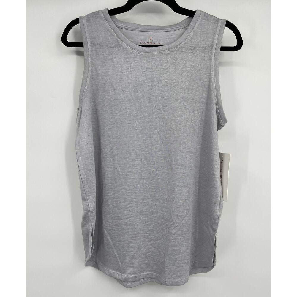 Danskin Womens Light Gray Breezy Tank Top Crewneck Sleeveless NEW Medium